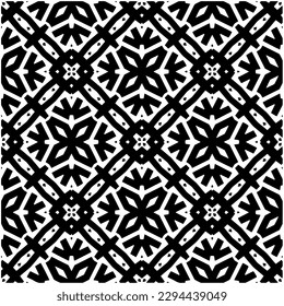 Monochrome pattern. Abstract texture for fabric print, card, table cloth, furniture, banner, cover, invitation, decoration, wrapping.seamless repeating pattern.Black and white color.