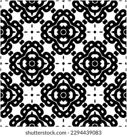 Monochrome pattern. Abstract texture for fabric print, card, table cloth, furniture, banner, cover, invitation, decoration, wrapping.seamless repeating pattern.Black and white color.