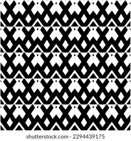 Monochrome pattern. Abstract texture for fabric print, card, table cloth, furniture, banner, cover, invitation, decoration, wrapping.seamless repeating pattern.Black and white color.
