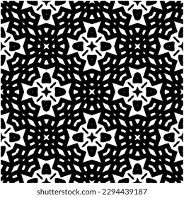 Monochrome pattern. Abstract texture for fabric print, card, table cloth, furniture, banner, cover, invitation, decoration, wrapping.seamless repeating pattern.Black and white color.