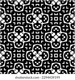 Patrón monocromo. Textura abstracta para impresión de tela, tarjeta, mantel de mesa, muebles, banner, cubierta, invitación, decoración, envoltura.patrón repitiendo sin fisuras.Color negro y blanco.