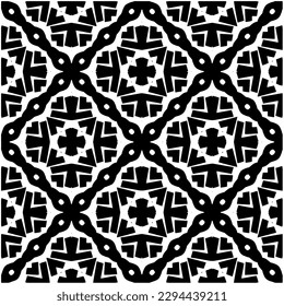 Monochrome pattern. Abstract texture for fabric print, card, table cloth, furniture, banner, cover, invitation, decoration, wrapping.seamless repeating pattern.Black and white color.