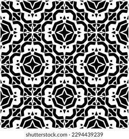 Monochrome pattern. Abstract texture for fabric print, card, table cloth, furniture, banner, cover, invitation, decoration, wrapping.seamless repeating pattern.Black and white color.