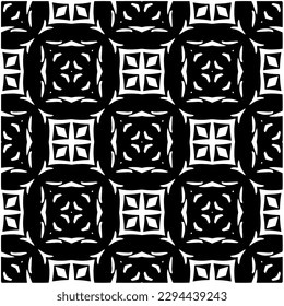Monochrome pattern. Abstract texture for fabric print, card, table cloth, furniture, banner, cover, invitation, decoration, wrapping.seamless repeating pattern.Black and white color.
