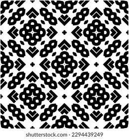 Monochrome pattern. Abstract texture for fabric print, card, table cloth, furniture, banner, cover, invitation, decoration, wrapping.seamless repeating pattern.Black and white color.
