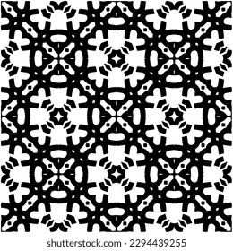 Monochrome pattern. Abstract texture for fabric print, card, table cloth, furniture, banner, cover, invitation, decoration, wrapping.seamless repeating pattern.Black and white color.