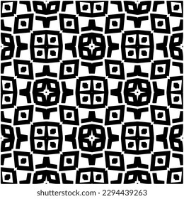 Monochrome pattern. Abstract texture for fabric print, card, table cloth, furniture, banner, cover, invitation, decoration, wrapping.seamless repeating pattern.Black and white color.