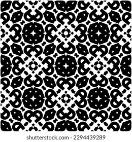 Patrón monocromo. Textura abstracta para impresión de tela, tarjeta, mantel de mesa, muebles, banner, cubierta, invitación, decoración, envoltura.patrón repitiendo sin fisuras.Color negro y blanco.