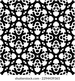 Patrón monocromo. Textura abstracta para impresión de tela, tarjeta, mantel de mesa, muebles, banner, cubierta, invitación, decoración, envoltura.patrón repitiendo sin fisuras.Color negro y blanco.