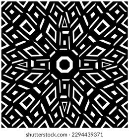 Monochrome pattern. Abstract texture for fabric print, card, table cloth, furniture, banner, cover, invitation, decoration, wrapping.seamless repeating pattern.Black and white color.