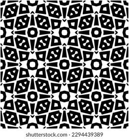 Patrón monocromo. Textura abstracta para impresión de tela, tarjeta, mantel de mesa, muebles, banner, cubierta, invitación, decoración, envoltura.patrón repitiendo sin fisuras.Color negro y blanco.