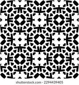 Monochrome pattern. Abstract texture for fabric print, card, table cloth, furniture, banner, cover, invitation, decoration, wrapping.seamless repeating pattern.Black and white color.
