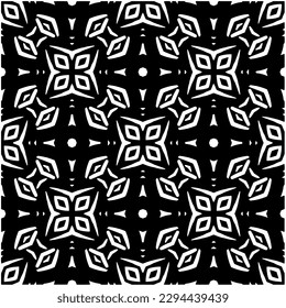 Monochrome pattern. Abstract texture for fabric print, card, table cloth, furniture, banner, cover, invitation, decoration, wrapping.seamless repeating pattern.Black and white color.