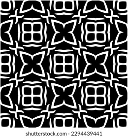 Monochrome pattern. Abstract texture for fabric print, card, table cloth, furniture, banner, cover, invitation, decoration, wrapping.seamless repeating pattern.Black and white color.