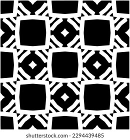 Monochrome pattern. Abstract texture for fabric print, card, table cloth, furniture, banner, cover, invitation, decoration, wrapping.seamless repeating pattern.Black and white color.