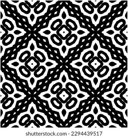 Monochrome pattern. Abstract texture for fabric print, card, table cloth, furniture, banner, cover, invitation, decoration, wrapping.seamless repeating pattern.Black and white color.