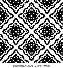 Monochrome pattern. Abstract texture for fabric print, card, table cloth, furniture, banner, cover, invitation, decoration, wrapping.seamless repeating pattern.Black and white color.