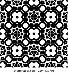 Monochrome pattern. Abstract texture for fabric print, card, table cloth, furniture, banner, cover, invitation, decoration, wrapping.seamless repeating pattern.Black and white color.