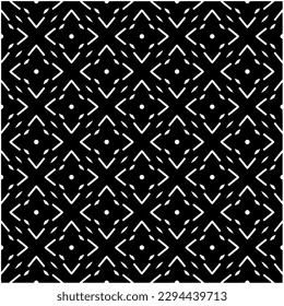 Monochrome pattern. Abstract texture for fabric print, card, table cloth, furniture, banner, cover, invitation, decoration, wrapping.seamless repeating pattern.Black and white color.