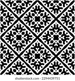 Monochrome pattern. Abstract texture for fabric print, card, table cloth, furniture, banner, cover, invitation, decoration, wrapping.seamless repeating pattern.Black and white color.