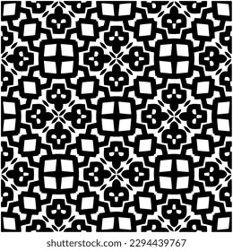 Monochrome pattern. Abstract texture for fabric print, card, table cloth, furniture, banner, cover, invitation, decoration, wrapping.seamless repeating pattern.Black and white color.