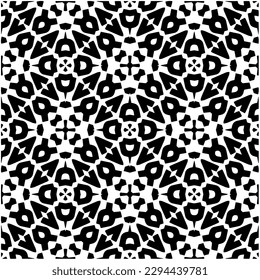 Monochrome pattern. Abstract texture for fabric print, card, table cloth, furniture, banner, cover, invitation, decoration, wrapping.seamless repeating pattern.Black and white color.