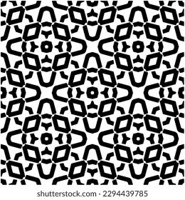 Monochrome pattern. Abstract texture for fabric print, card, table cloth, furniture, banner, cover, invitation, decoration, wrapping.seamless repeating pattern.Black and white color.