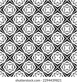 Monochrome pattern. Abstract texture for fabric print, card, table cloth, furniture, banner, cover, invitation, decoration, wrapping.seamless repeating pattern.Black and white color.