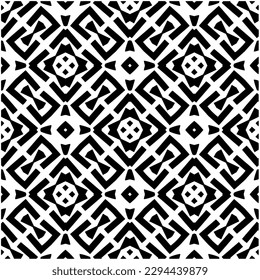 Monochrome pattern. Abstract texture for fabric print, card, table cloth, furniture, banner, cover, invitation, decoration, wrapping.seamless repeating pattern.Black and white color.