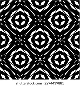 Monochrome pattern. Abstract texture for fabric print, card, table cloth, furniture, banner, cover, invitation, decoration, wrapping.seamless repeating pattern.Black and white color.