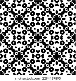 Monochrome pattern. Abstract texture for fabric print, card, table cloth, furniture, banner, cover, invitation, decoration, wrapping.seamless repeating pattern.Black and white color.