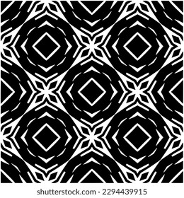 Monochrome pattern. Abstract texture for fabric print, card, table cloth, furniture, banner, cover, invitation, decoration, wrapping.seamless repeating pattern.Black and white color.