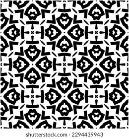 Monochrome pattern. Abstract texture for fabric print, card, table cloth, furniture, banner, cover, invitation, decoration, wrapping.seamless repeating pattern.Black and white color.