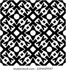 Monochrome pattern. Abstract texture for fabric print, card, table cloth, furniture, banner, cover, invitation, decoration, wrapping.seamless repeating pattern.Black and white color.