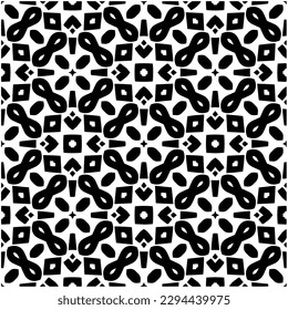 Monochrome pattern. Abstract texture for fabric print, card, table cloth, furniture, banner, cover, invitation, decoration, wrapping.seamless repeating pattern.Black and white color.