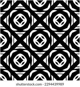 Monochrome pattern. Abstract texture for fabric print, card, table cloth, furniture, banner, cover, invitation, decoration, wrapping.seamless repeating pattern.Black and white color.
