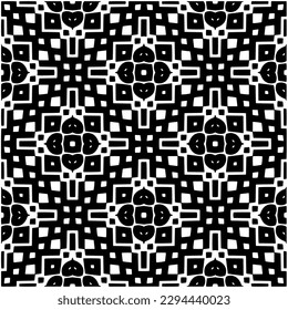 Monochrome pattern. Abstract texture for fabric print, card, table cloth, furniture, banner, cover, invitation, decoration, wrapping.seamless repeating pattern.Black and white color.