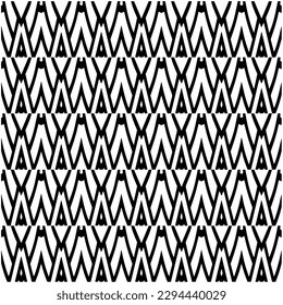 Monochrome pattern. Abstract texture for fabric print, card, table cloth, furniture, banner, cover, invitation, decoration, wrapping.seamless repeating pattern.Black and white color.