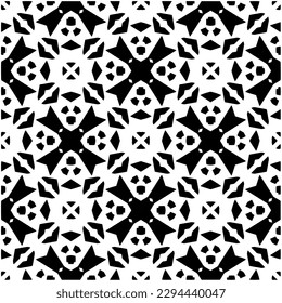 Monochrome pattern. Abstract texture for fabric print, card, table cloth, furniture, banner, cover, invitation, decoration, wrapping.seamless repeating pattern.Black and white color.