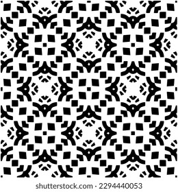 Monochrome pattern. Abstract texture for fabric print, card, table cloth, furniture, banner, cover, invitation, decoration, wrapping.seamless repeating pattern.Black and white color.