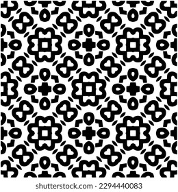 Monochrome pattern. Abstract texture for fabric print, card, table cloth, furniture, banner, cover, invitation, decoration, wrapping.seamless repeating pattern.Black and white color.