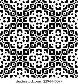 Monochrome pattern. Abstract texture for fabric print, card, table cloth, furniture, banner, cover, invitation, decoration, wrapping.seamless repeating pattern.Black and white color.