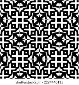 Monochrome pattern. Abstract texture for fabric print, card, table cloth, furniture, banner, cover, invitation, decoration, wrapping.seamless repeating pattern.Black and white color.