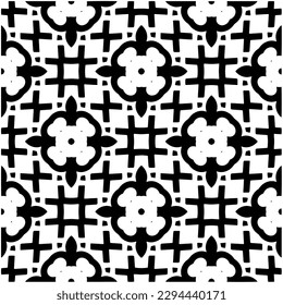 Monochrome pattern. Abstract texture for fabric print, card, table cloth, furniture, banner, cover, invitation, decoration, wrapping.seamless repeating pattern.Black and white color.
