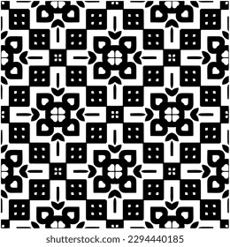 Monochrome pattern. Abstract texture for fabric print, card, table cloth, furniture, banner, cover, invitation, decoration, wrapping.seamless repeating pattern.Black and white color.