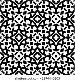 Monochrome Muster. Abstrakte Textur für Stoffdruck, Karte, Tischdecken, Möbel, Banner, Deckel, Einladung, Dekoration, Umhüllung.Nahtlose Wiederholmuster.Schwarz-Weiß-Farbe.