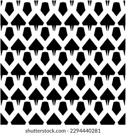 Monochrome pattern. Abstract texture for fabric print, card, table cloth, furniture, banner, cover, invitation, decoration, wrapping.seamless repeating pattern.Black and white color.
