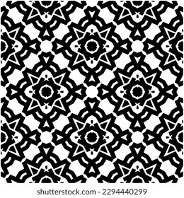 Monochrome pattern. Abstract texture for fabric print, card, table cloth, furniture, banner, cover, invitation, decoration, wrapping.seamless repeating pattern.Black and white color.