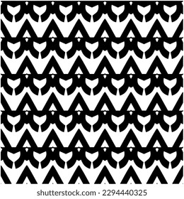 Monochrome pattern. Abstract texture for fabric print, card, table cloth, furniture, banner, cover, invitation, decoration, wrapping.seamless repeating pattern.Black and white color.
