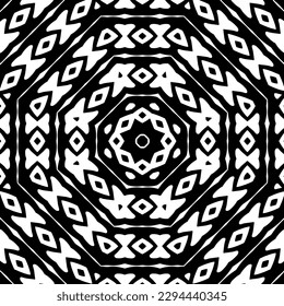 Patrón monocromo. Textura abstracta para impresión de tela, tarjeta, mantel de mesa, muebles, banner, cubierta, invitación, decoración, envoltura.patrón repitiendo sin fisuras.Color negro y blanco.